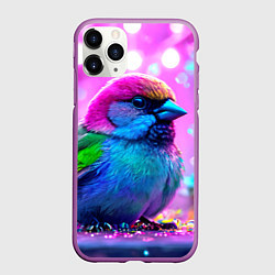 Чехол iPhone 11 Pro матовый Неоновый воробей