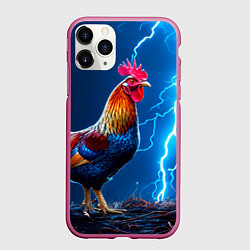 Чехол iPhone 11 Pro матовый Петух и молния