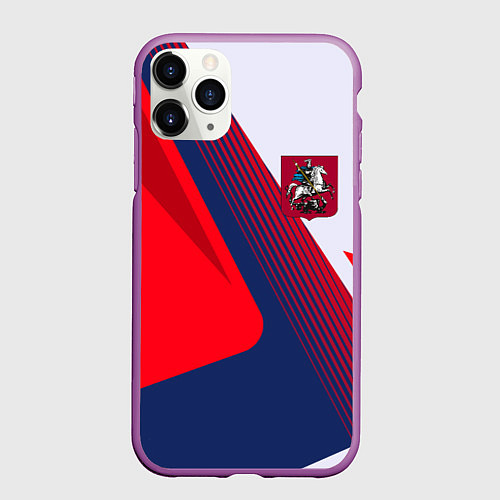 Чехол iPhone 11 Pro матовый Герб Москвы / 3D-Фиолетовый – фото 1