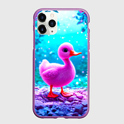 Чехол iPhone 11 Pro матовый Утеночек, цвет: 3D-фиолетовый