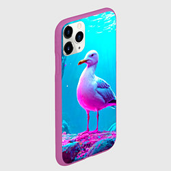 Чехол iPhone 11 Pro матовый Подводная чайка, цвет: 3D-фиолетовый — фото 2