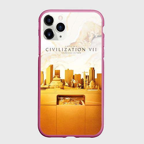 Чехол iPhone 11 Pro матовый Civilization VII / 3D-Малиновый – фото 1