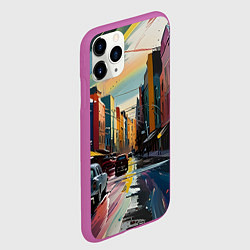 Чехол iPhone 11 Pro матовый Улица в стиле экспрессионизм, цвет: 3D-фиолетовый — фото 2