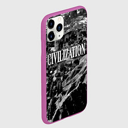 Чехол iPhone 11 Pro матовый Civilization - global strategy, цвет: 3D-фиолетовый — фото 2