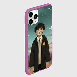 Чехол iPhone 11 Pro матовый Гарри Поттер и белая сова, цвет: 3D-фиолетовый — фото 2