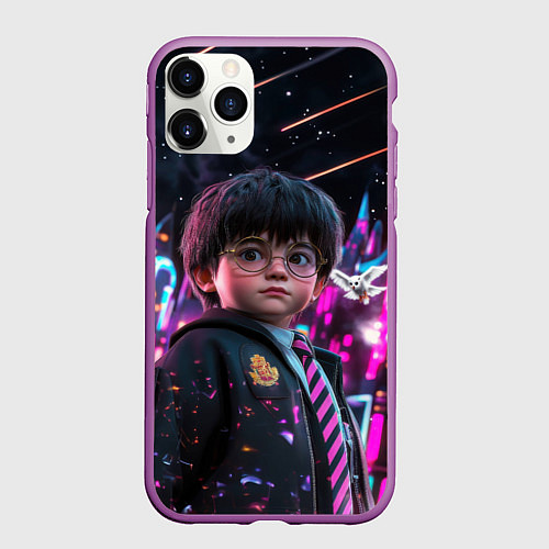 Чехол iPhone 11 Pro матовый Гарри Поттер в Америке / 3D-Фиолетовый – фото 1