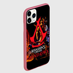 Чехол iPhone 11 Pro матовый Assassins Creed Shadows - samurai, цвет: 3D-малиновый — фото 2