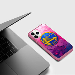 Чехол iPhone 11 Pro матовый Голден Стэйт Уорриорз в розовом, цвет: 3D-малиновый — фото 2