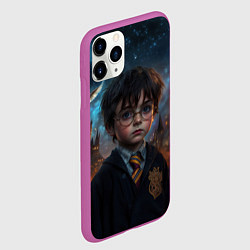 Чехол iPhone 11 Pro матовый Гарри Поттер и замки на фоне, цвет: 3D-фиолетовый — фото 2