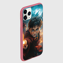 Чехол iPhone 11 Pro матовый Гарри Поттер - магия, цвет: 3D-малиновый — фото 2