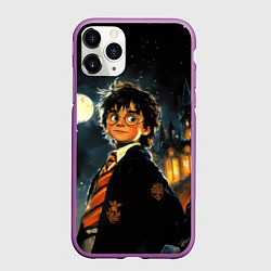 Чехол iPhone 11 Pro матовый Гарри Поттер глубокая ночь, цвет: 3D-фиолетовый