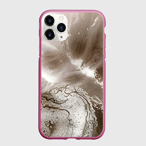Чехол iPhone 11 Pro матовый Песок и вода / 3D-Малиновый – фото 1