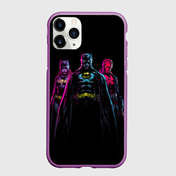 Чехол iPhone 11 Pro матовый Бэтмен и женщина кошка, цвет: 3D-фиолетовый
