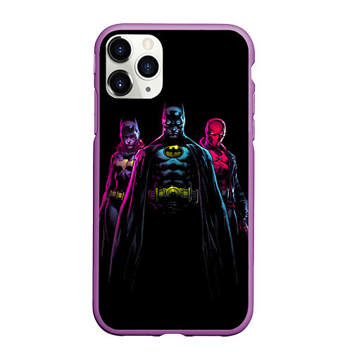 Чехол iPhone 11 Pro матовый Бэтмен и женщина кошка / 3D-Фиолетовый – фото 1