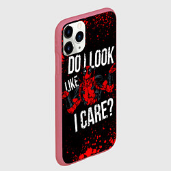 Чехол iPhone 11 Pro матовый Дэдпул - красные брызги, цвет: 3D-малиновый — фото 2