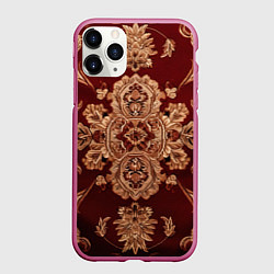 Чехол iPhone 11 Pro матовый Классический бордовый узор, цвет: 3D-малиновый