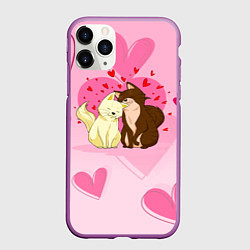 Чехол iPhone 11 Pro матовый Любовь мурчащая, цвет: 3D-фиолетовый