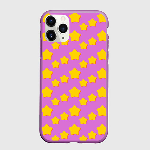 Чехол iPhone 11 Pro матовый Звезды-пряники / 3D-Фиолетовый – фото 1