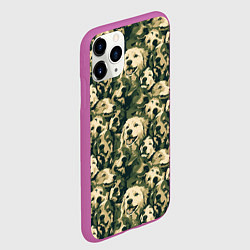 Чехол iPhone 11 Pro матовый Камуфляжные собаки, цвет: 3D-фиолетовый — фото 2