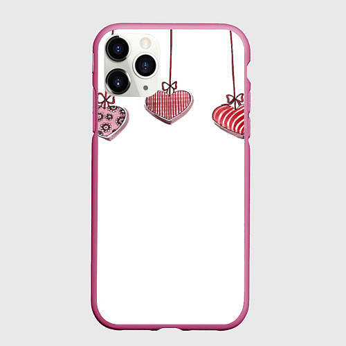 Чехол iPhone 11 Pro матовый Ожерелье любви / 3D-Малиновый – фото 1