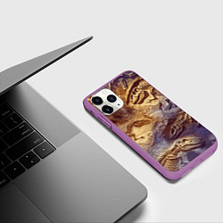 Чехол iPhone 11 Pro матовый Окаменелые динозавры, подарок для палеонтолога, цвет: 3D-фиолетовый — фото 2