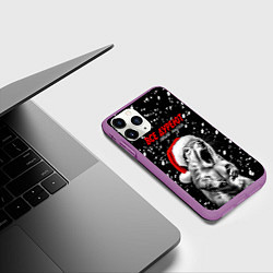 Чехол iPhone 11 Pro матовый Все дуреют с этой пурги, цвет: 3D-фиолетовый — фото 2