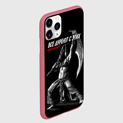 Чехол iPhone 11 Pro матовый Все дуреют с этих ятаганов, цвет: 3D-малиновый — фото 2