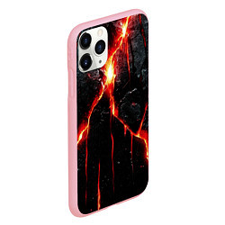 Чехол iPhone 11 Pro матовый Красный разлом и царапины на черной текстуре, цвет: 3D-баблгам — фото 2