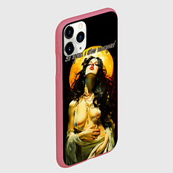 Чехол iPhone 11 Pro матовый Все дуреют с этого полнолуния, цвет: 3D-малиновый — фото 2