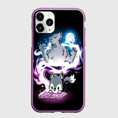 Чехол iPhone 11 Pro матовый Сказка юного волка / 3D-Фиолетовый – фото 1