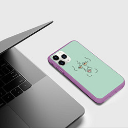 Чехол iPhone 11 Pro матовый Сквидвард Тентаклс гигачад мем, цвет: 3D-фиолетовый — фото 2