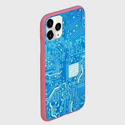Чехол iPhone 11 Pro матовый Системная плата, цвет: 3D-малиновый — фото 2
