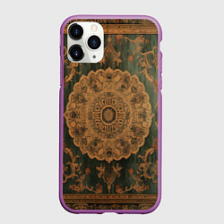 Чехол iPhone 11 Pro матовый Ретро ковер с узорами, цвет: 3D-фиолетовый