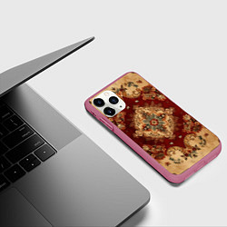 Чехол iPhone 11 Pro матовый Классический ковер - текстура, цвет: 3D-малиновый — фото 2