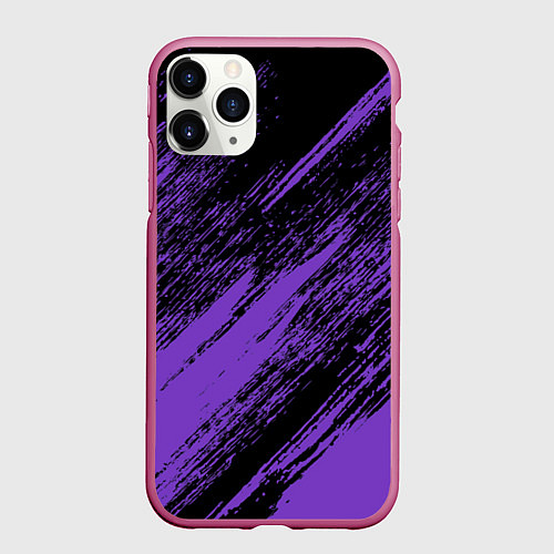 Чехол iPhone 11 Pro матовый The color is purple and black / 3D-Малиновый – фото 1