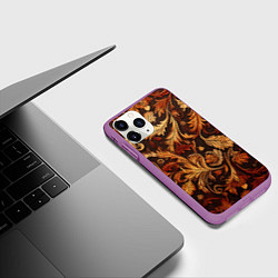 Чехол iPhone 11 Pro матовый Старый ковер текстура, цвет: 3D-фиолетовый — фото 2
