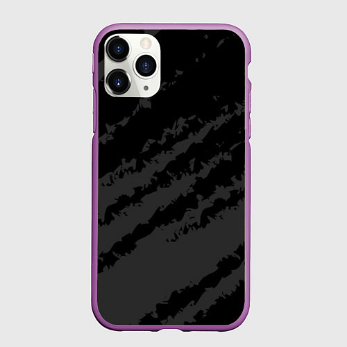 Чехол iPhone 11 Pro матовый The color is black and gray / 3D-Фиолетовый – фото 1