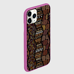 Чехол iPhone 11 Pro матовый Африканский орнамент этнический, цвет: 3D-фиолетовый — фото 2