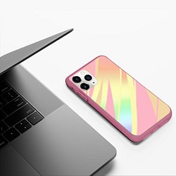 Чехол iPhone 11 Pro матовый Нежный розовый абстрактный, цвет: 3D-малиновый — фото 2