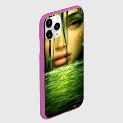 Чехол iPhone 11 Pro матовый Девушка tropic, цвет: 3D-фиолетовый — фото 2