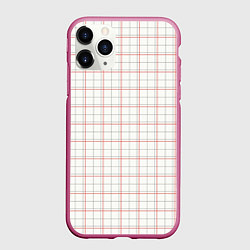 Чехол iPhone 11 Pro матовый Светлый узор - классическая клетка, цвет: 3D-малиновый