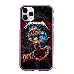 Чехол iPhone 11 Pro матовый Metallica - electric skeleton