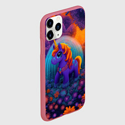 Чехол iPhone 11 Pro матовый Сказочный единорог, цвет: 3D-малиновый — фото 2