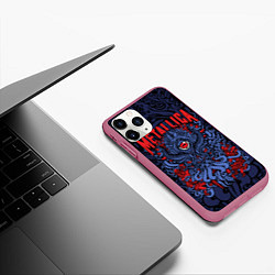 Чехол iPhone 11 Pro матовый Metallica: octopus, цвет: 3D-малиновый — фото 2