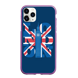 Чехол iPhone 11 Pro матовый Лондон - флаг Великобритании, цвет: 3D-фиолетовый