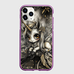 Чехол iPhone 11 Pro матовый Мифическая единорожка