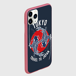 Чехол iPhone 11 Pro матовый Токио путешествие в Японию, цвет: 3D-малиновый — фото 2