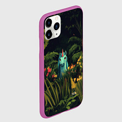 Чехол iPhone 11 Pro матовый Голубая единорожка, цвет: 3D-фиолетовый — фото 2