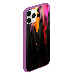 Чехол iPhone 11 Pro матовый Разноцветная рельефная краска текстура, цвет: 3D-фиолетовый — фото 2