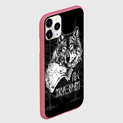 Чехол iPhone 11 Pro матовый Лес - мой храм, цвет: 3D-малиновый — фото 2